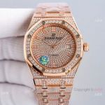 Best Audemars Piguet Royal Oak Rose Gold Full Diamond Automatic Watch 41mm (1)_th.jpg